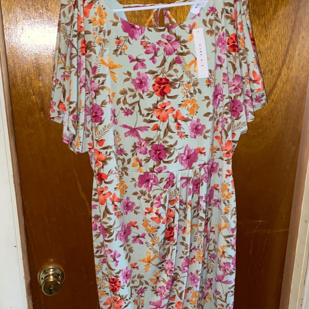 Gilli Floral Dress with Pink and Orange Accents - Picture 10 of 11